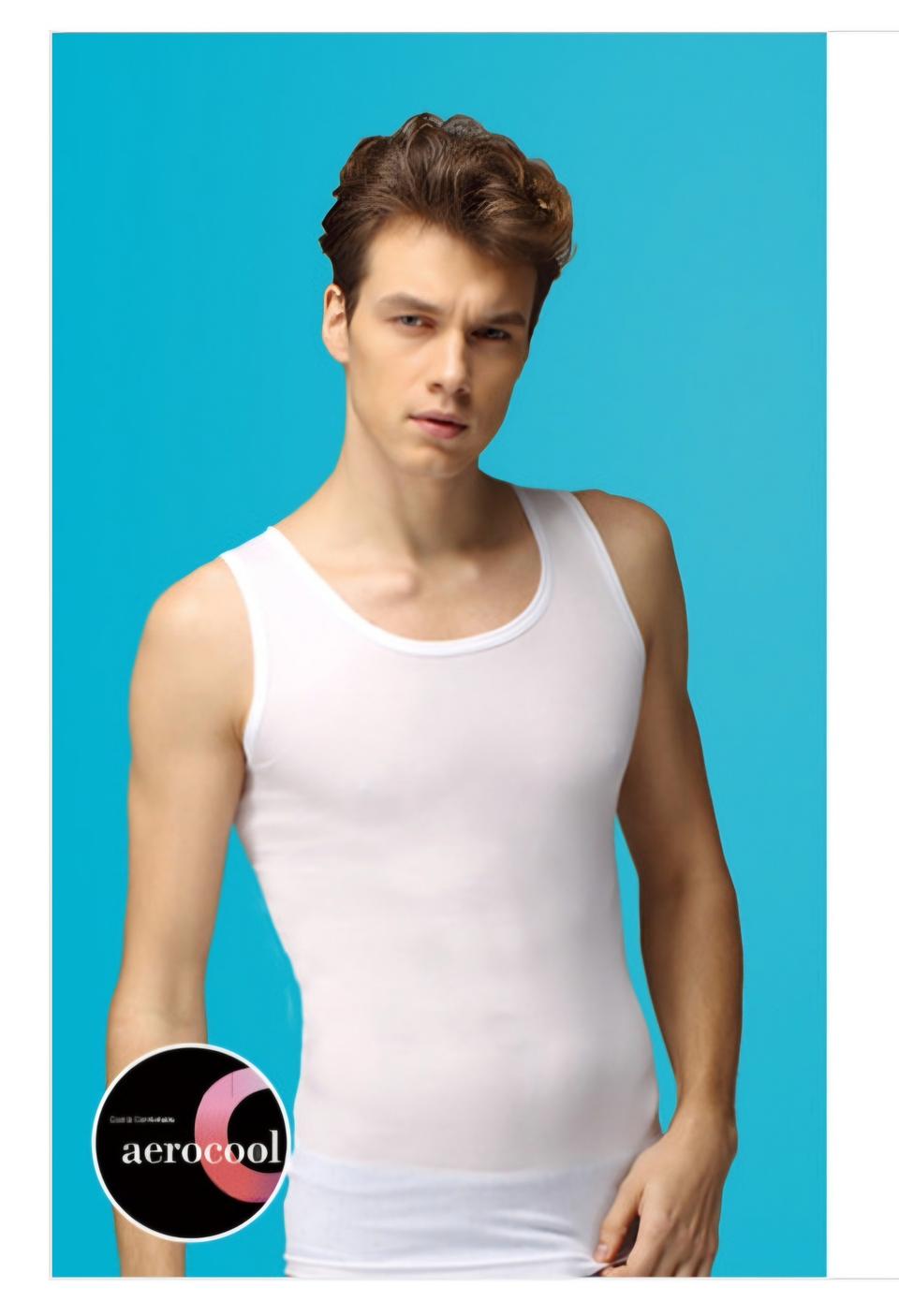 남성 에어로쿨 시원한 여름런닝 5매 흰색