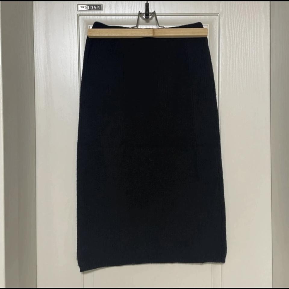 블랙 니트 스커트 치마