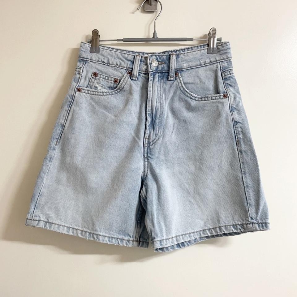 [새상품] 자라 (ZARA) 하이웨스트 연청 반바지 데님 팬츠 (32)