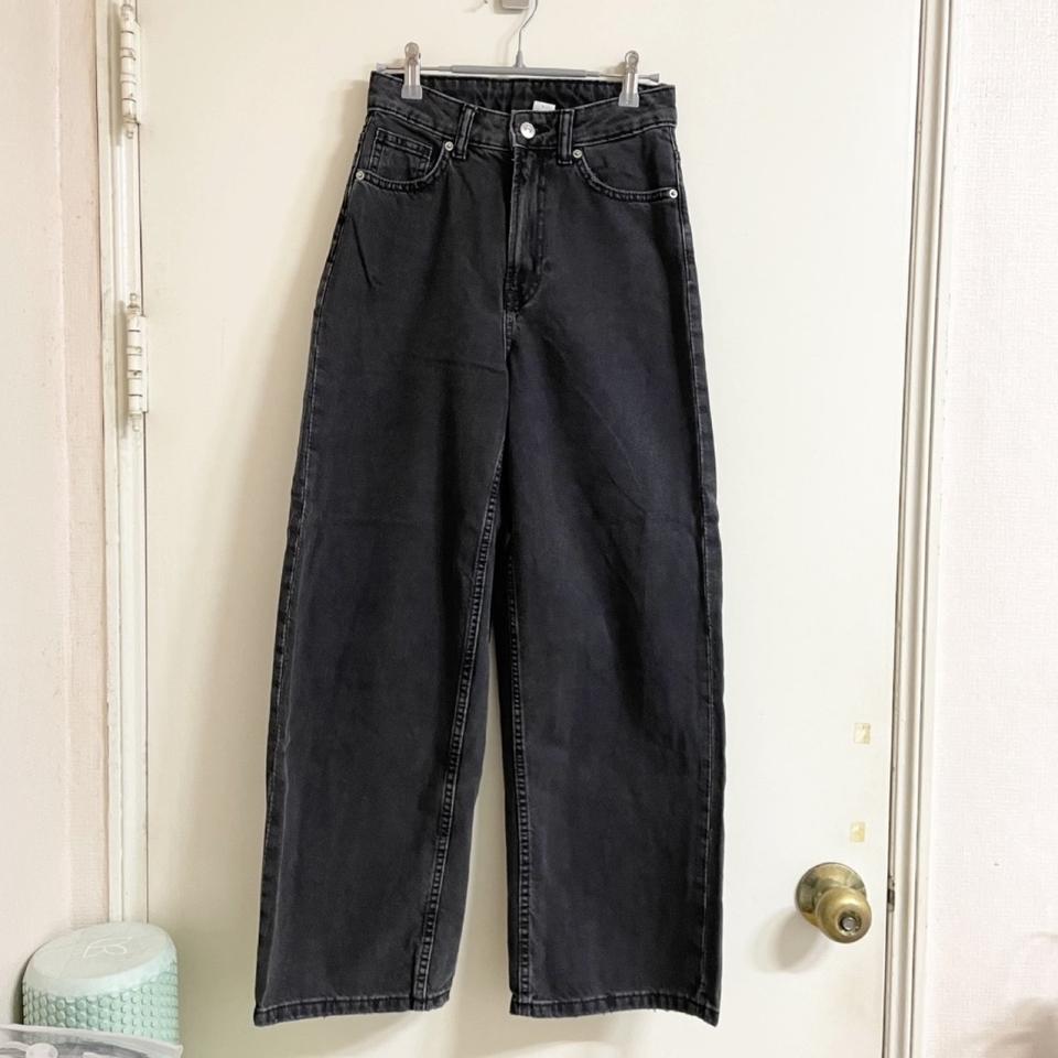 h&m 흑청 와이드 팬츠 데님 바지 (32)