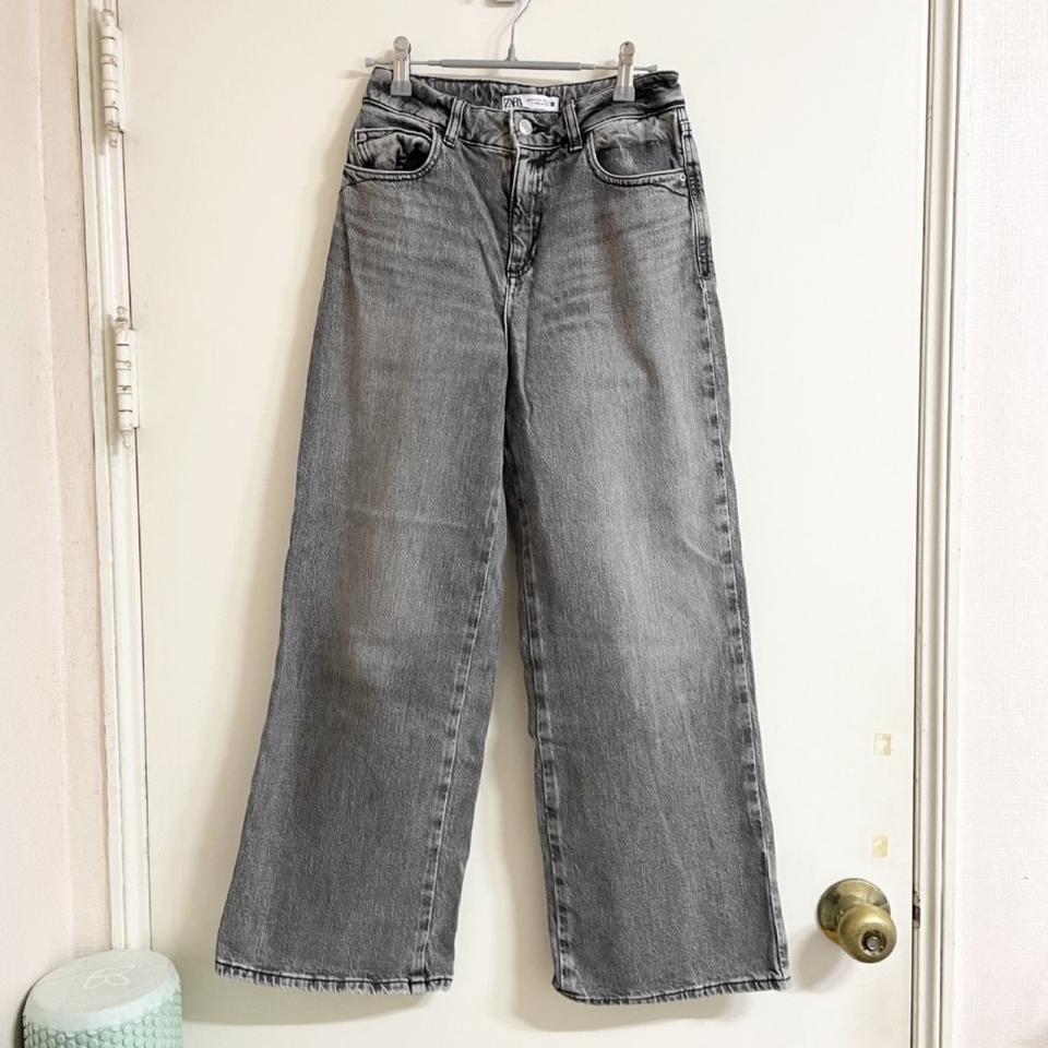 자라 (ZARA) 흑청 와이드 팬츠 데님 바지 (34)