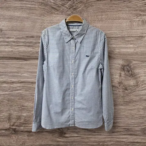 라코스테 슬림핏 킹엄 체크 셔츠 36