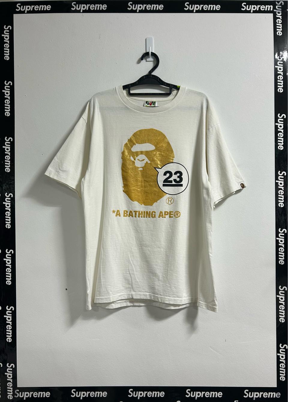 BAPE 베이프 골드 포일드 에이프헤드 반팔 티셔츠