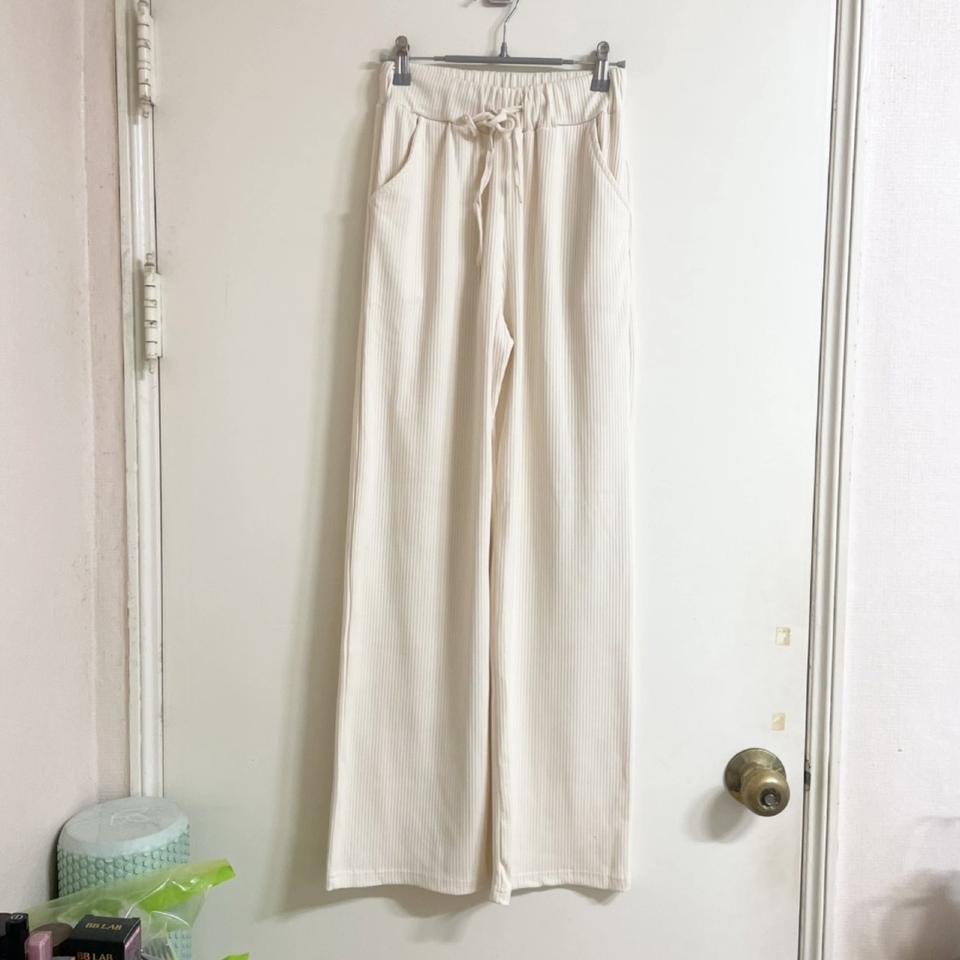 [새상품] 아이보리 골지 밴딩바지