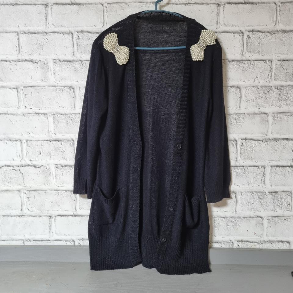 구슬 리본장식 얇은 여름가디건 프리