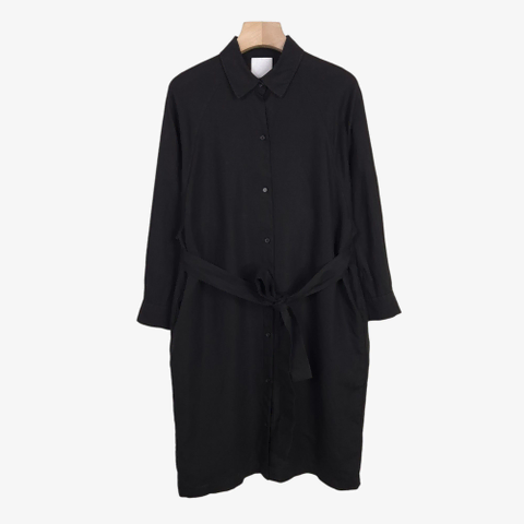 [Free] DKNY 블랙 린넨 셔츠 원피스