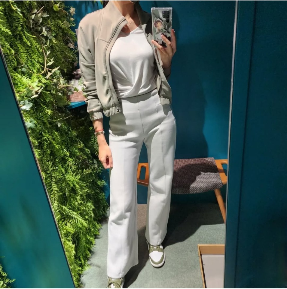 뮬라웨어 셋업 세트 트레이닝복 조거팬츠 크롭집업 하이넥 피그먼트 워싱