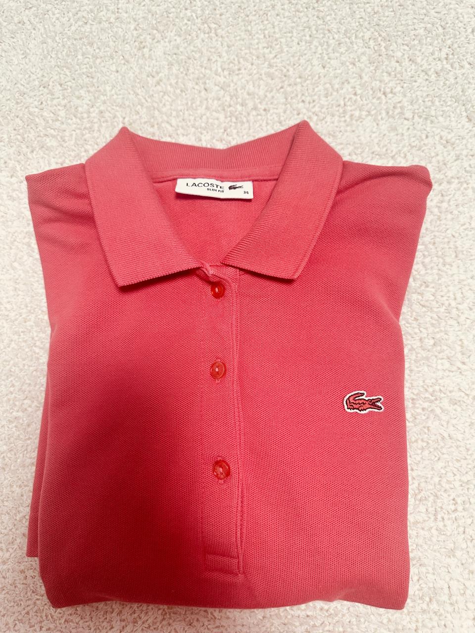 라코스테 울트라 슬림핏 원피스 코랄 핑크