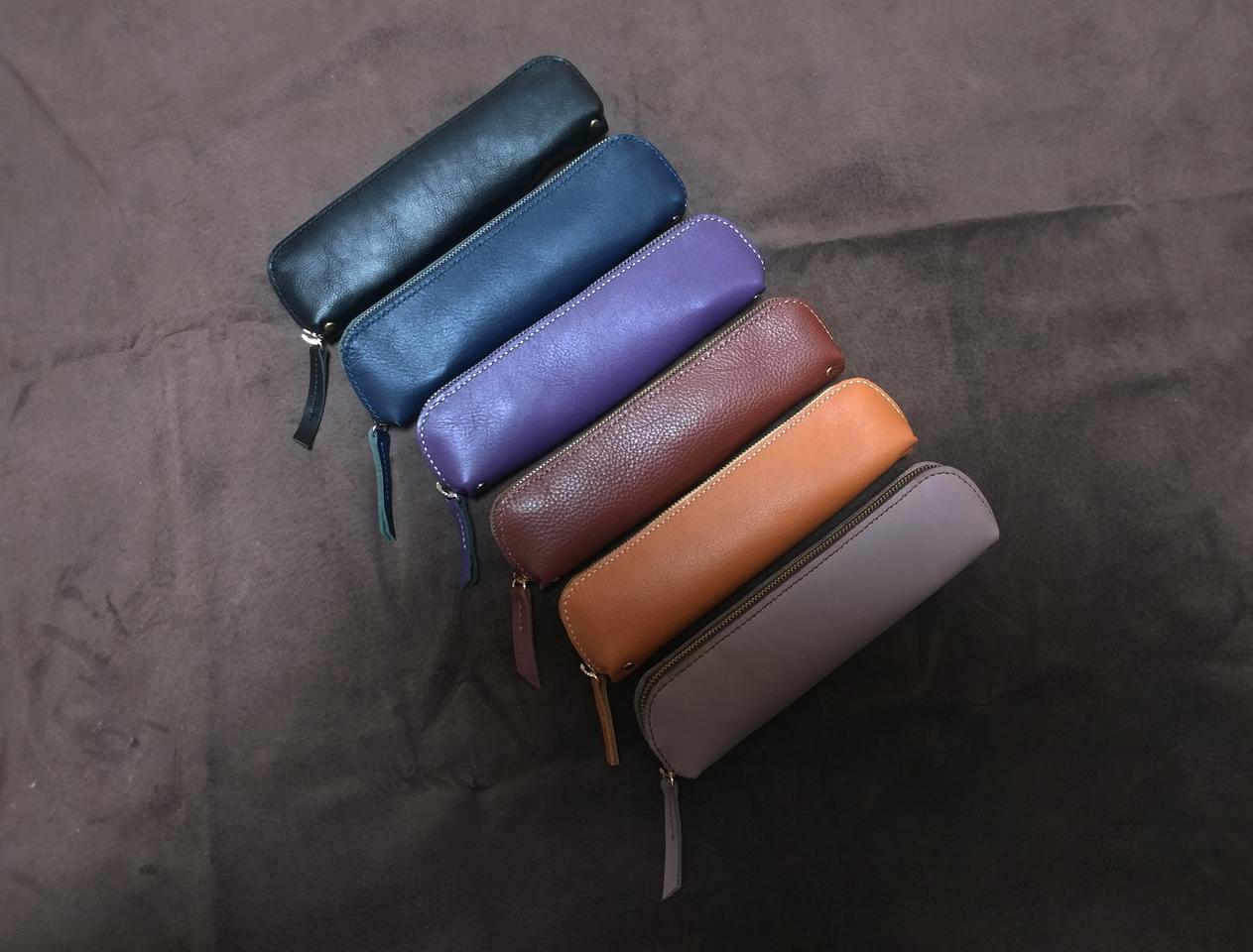 핸드메이드 천연소가죽펜슬케이스 가죽필통 2종