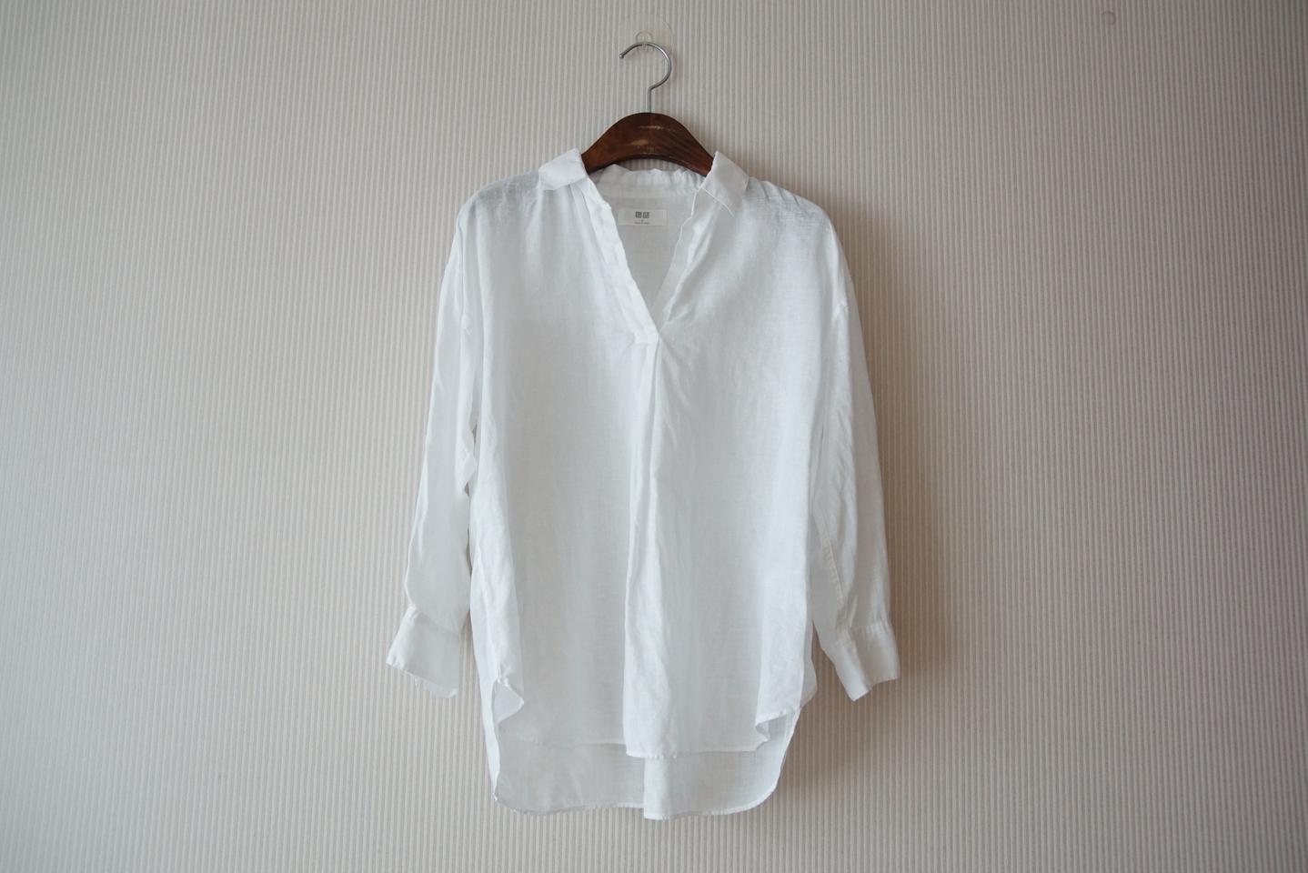 유니클로 린넨 100% 오버핏 셔츠 S