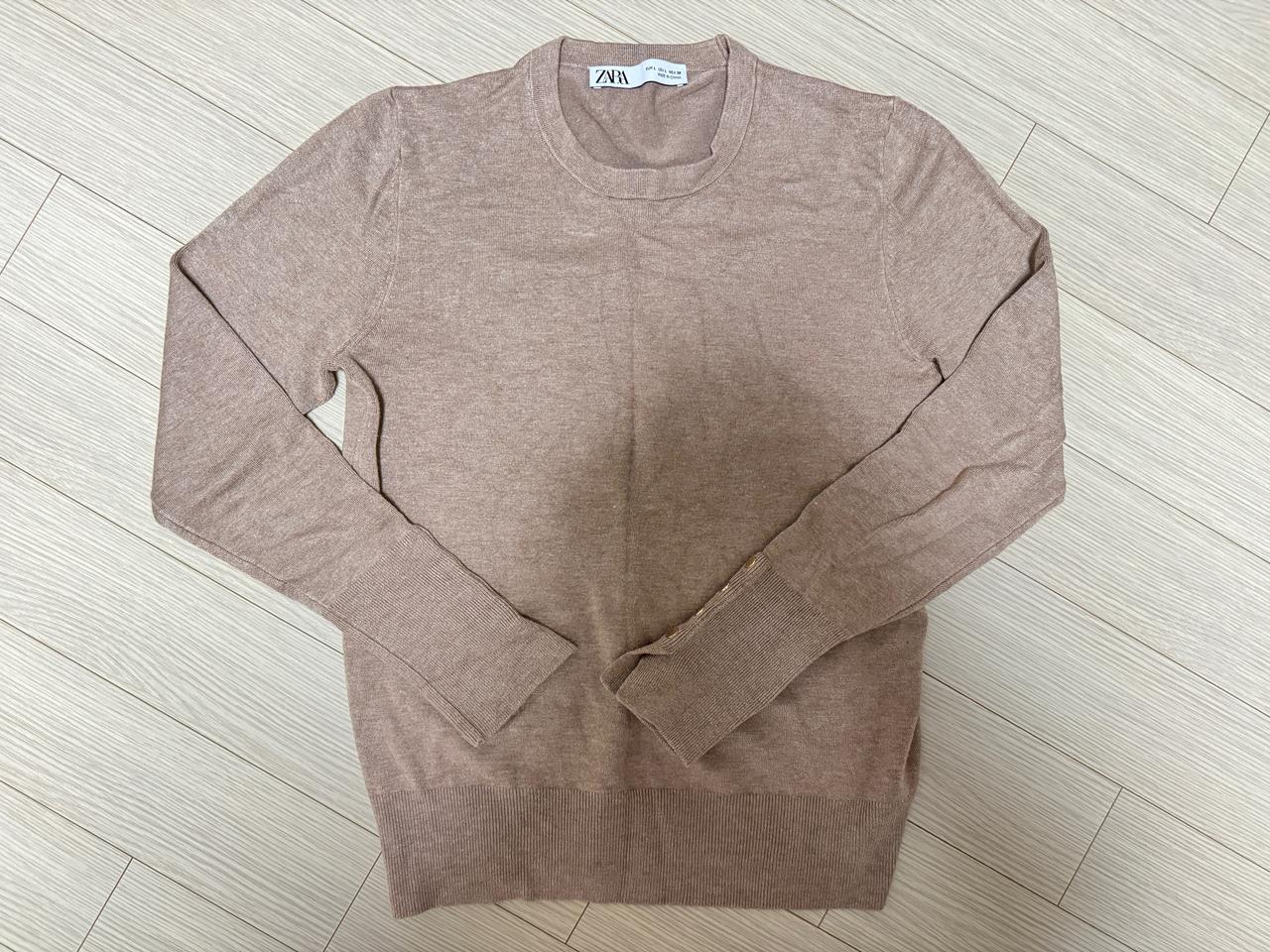 새상품 자라 ZARA 여성 베이지 봄가을 니트 여리핏