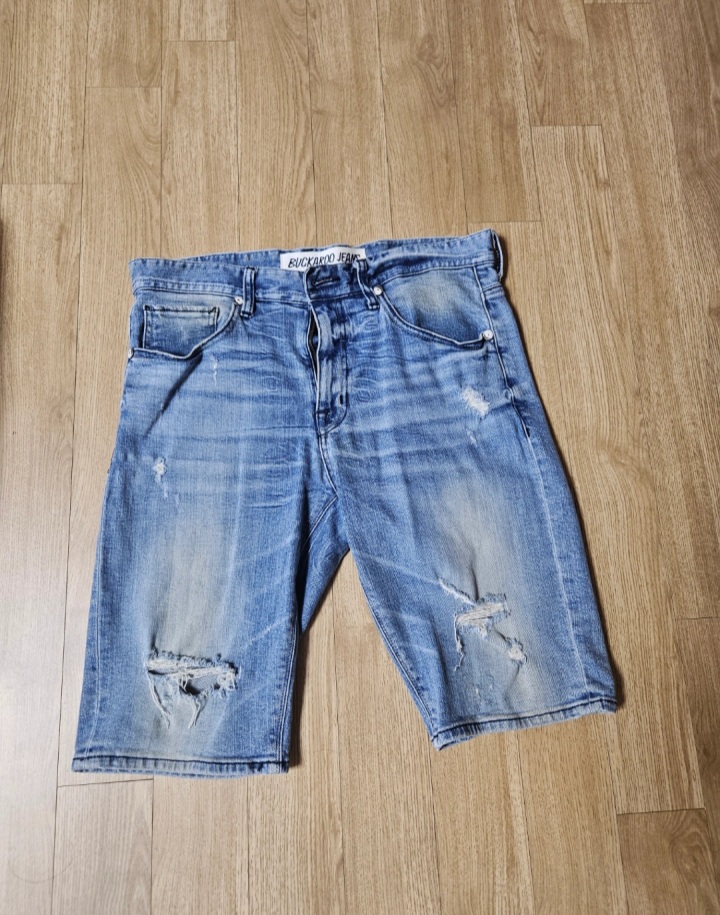 버커루 남성 연찢청 반바지