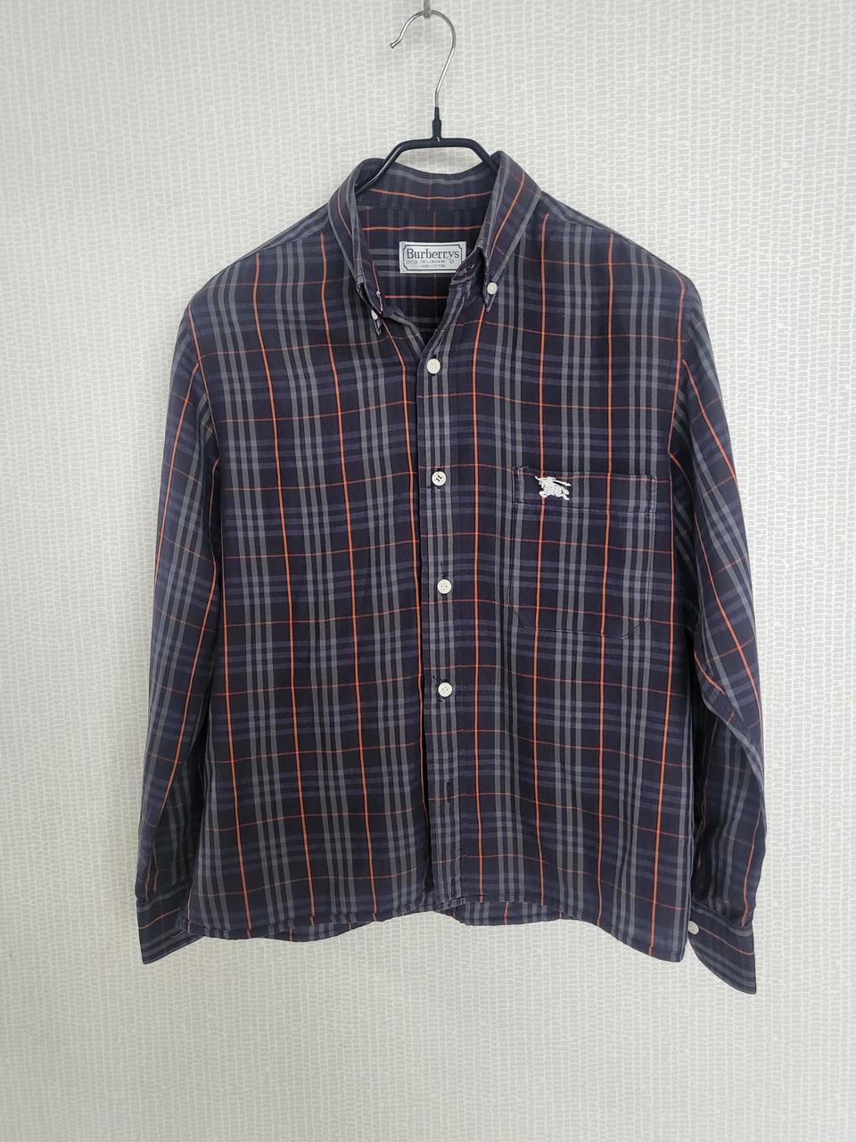 버버리 체크 셔츠 연네이비