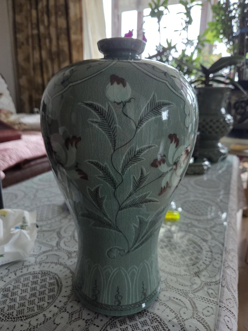 해청 유광춘 파초문매병