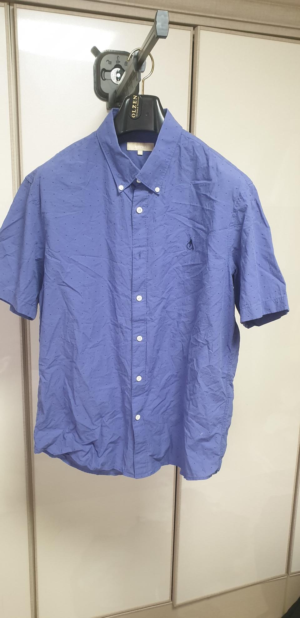 110) 빈폴 블루 도트 반팔 셔츠