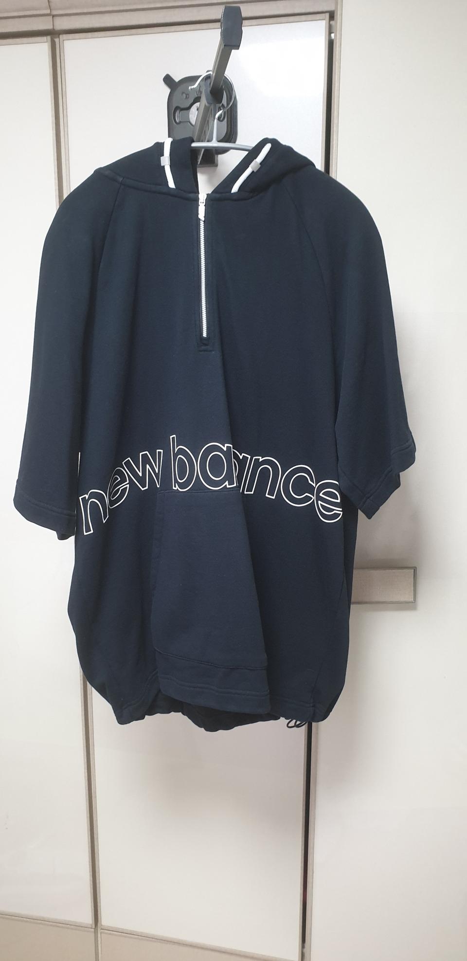 110) 뉴발란스 반팔 후드티 네이비