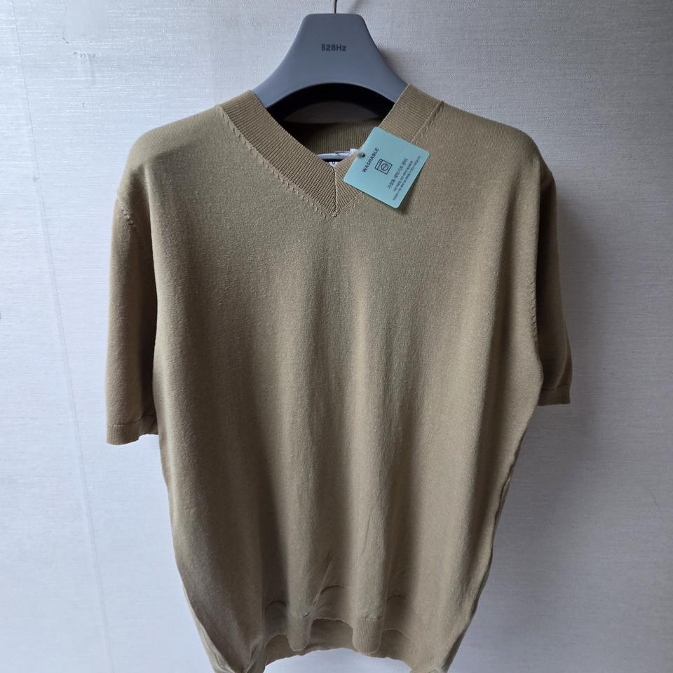 워셔블가공원단 105 남자 브이넥 반팔니트