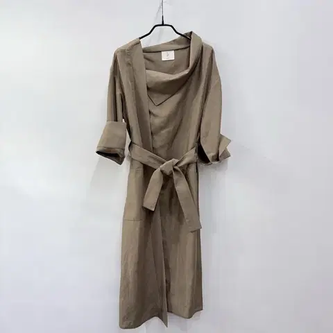 에콘 린넨 사선 셔츠원피스