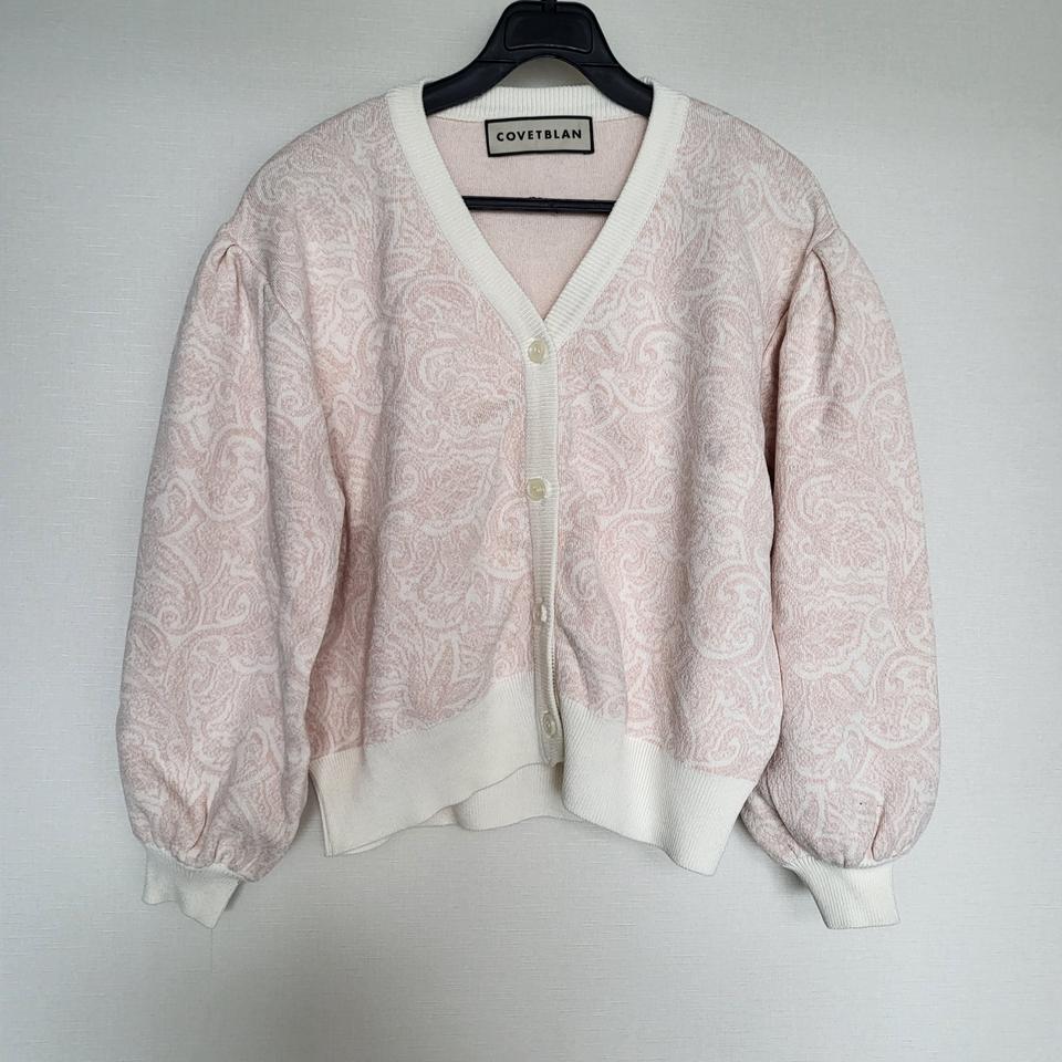 코벳블랑 핑크 퍼프 가디건