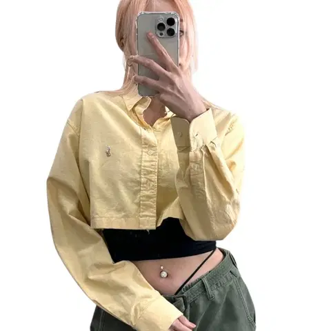 폴로 커스텀크롭 셔츠