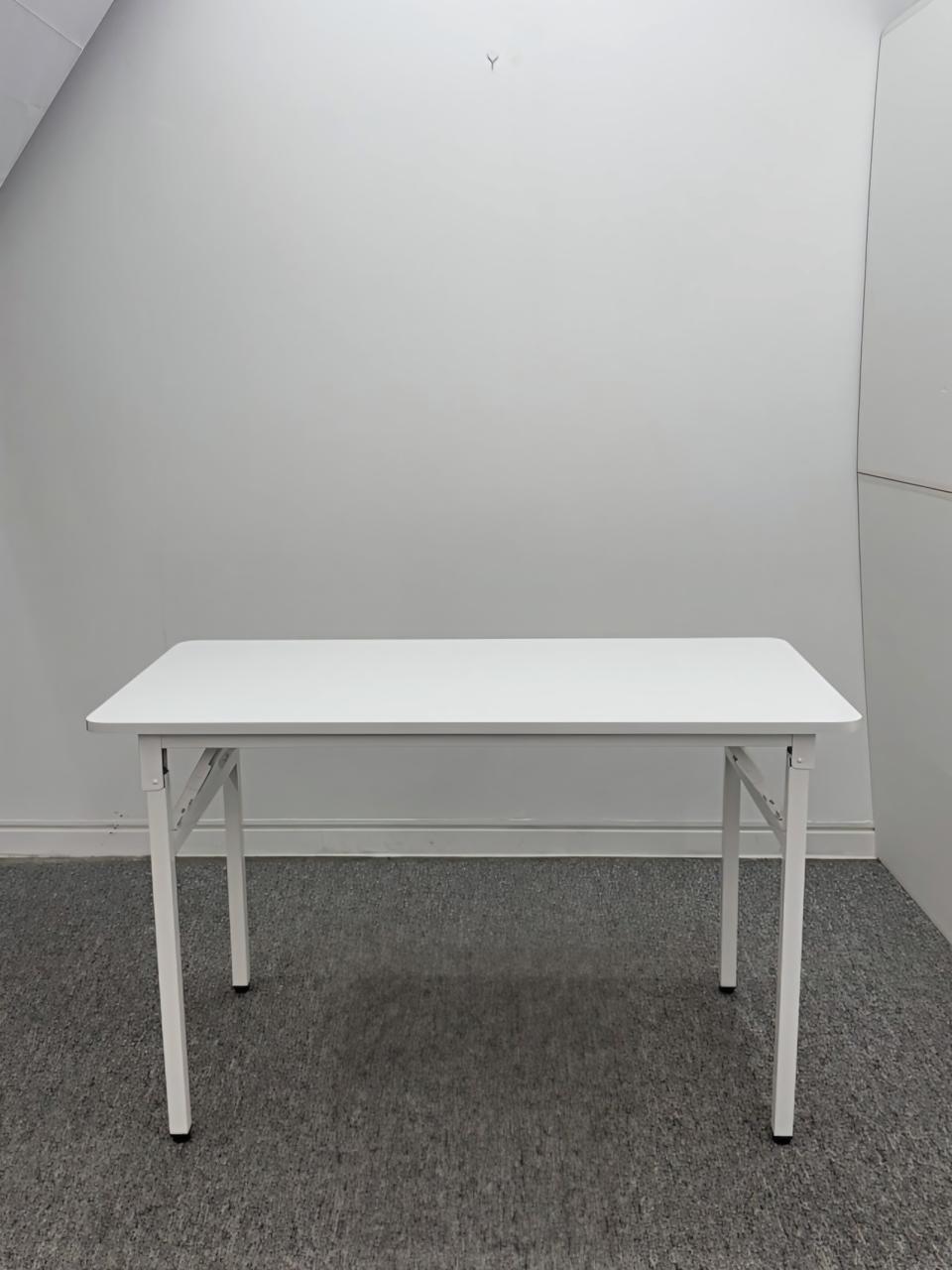 [무료배송]올화이트 접이식 폴딩 간이 식탁 컴퓨터 철제 선반 테이블 책상