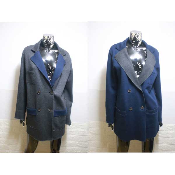 (오버핏 55) 크리스한 코발트 양면 니트 코트 (여성 오버핏 55)