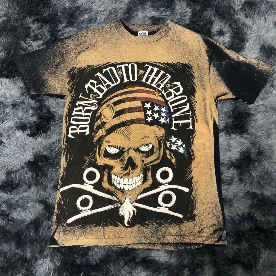 Anvil 빈티지 스컬 Born Bad To tha Bone 티셔츠