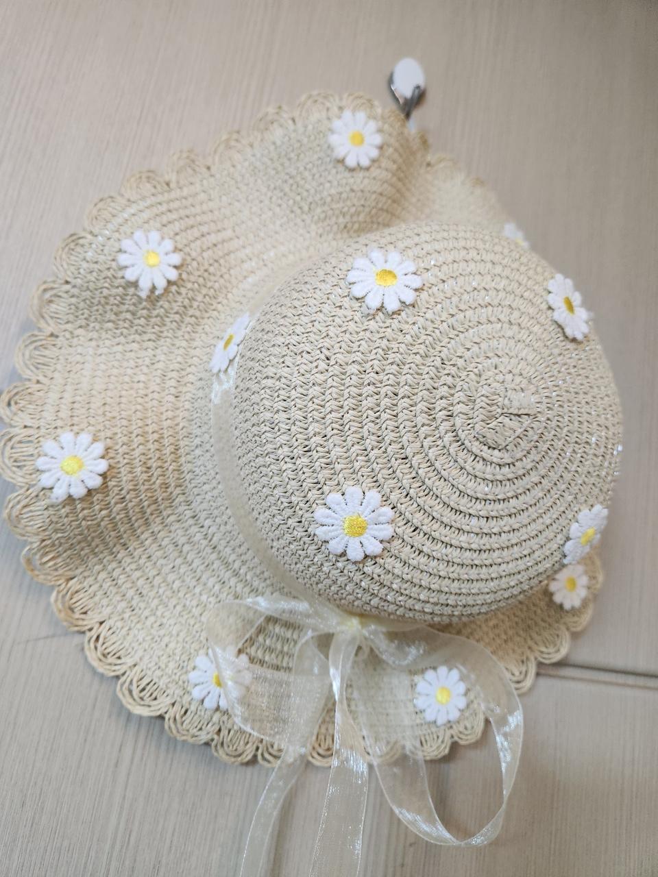 새제품) 데이지꽃 라탄 여아 모자
