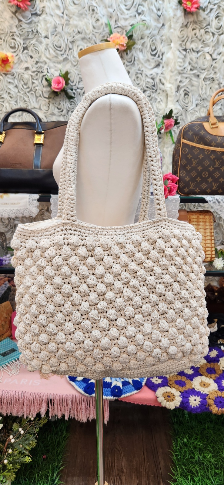 ZARA 자라 면 100% 입체 니트 빅사이즈 가방