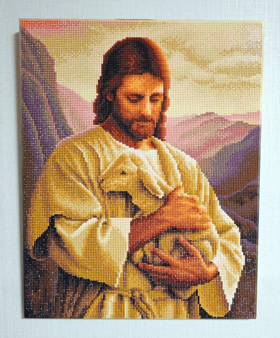 예수님 보석십자수 완성품