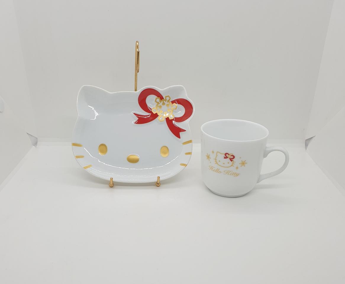 스노우 키티 미니티컵 & 접시세트