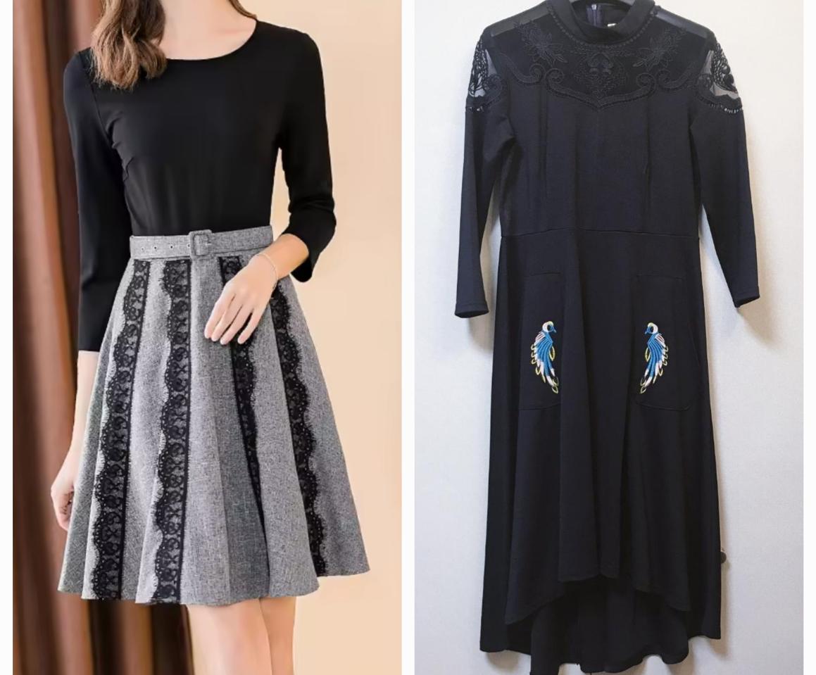 '새거) 원피스 니트 스웨터 프릴 레이스 폴라 스커트 하객룩