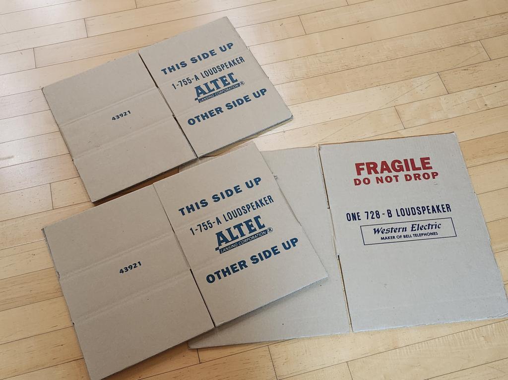 알텍 755A 스피커 및 웨스턴 728B 카톤 외부 박스 복각품