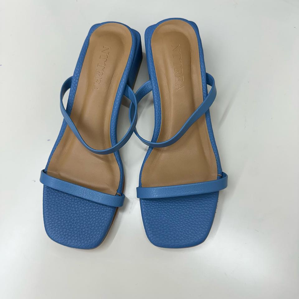 국내제작 소가죽 스트랩 뮬 슬리퍼 4cm