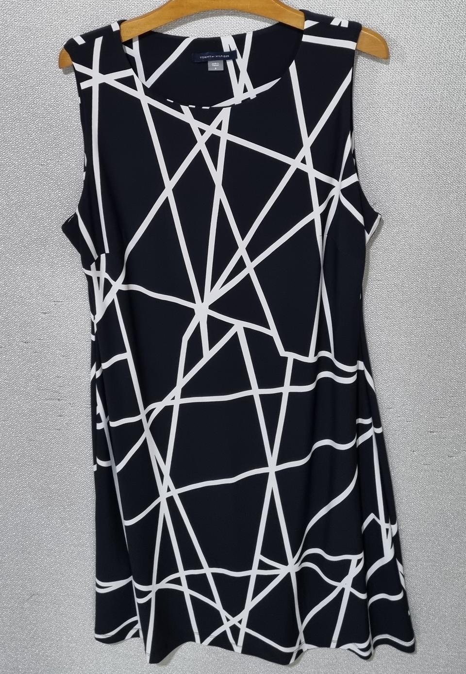 S (55) 타미힐피거 패턴 민소매 원피스 (스판O) 