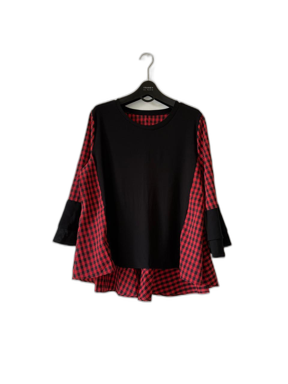 체크프릴블라우스