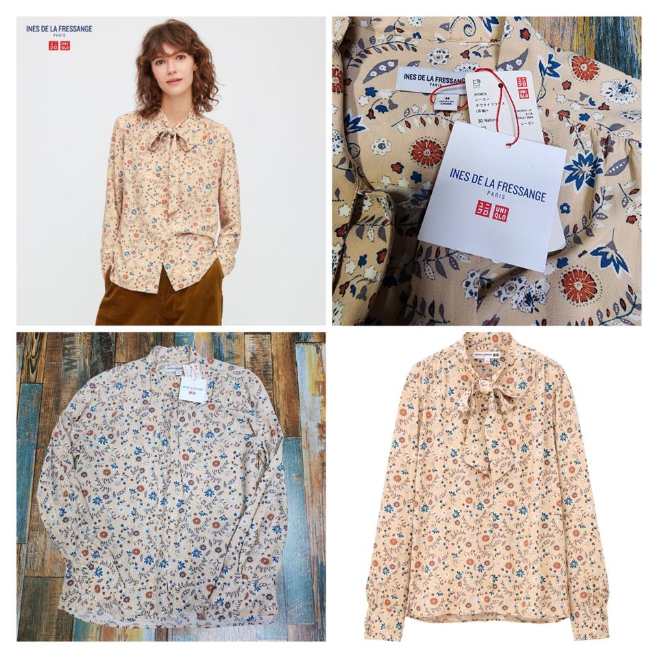 (정품/새상품) 이네스 드 라 프레상주소매 보우 타이 블라우스