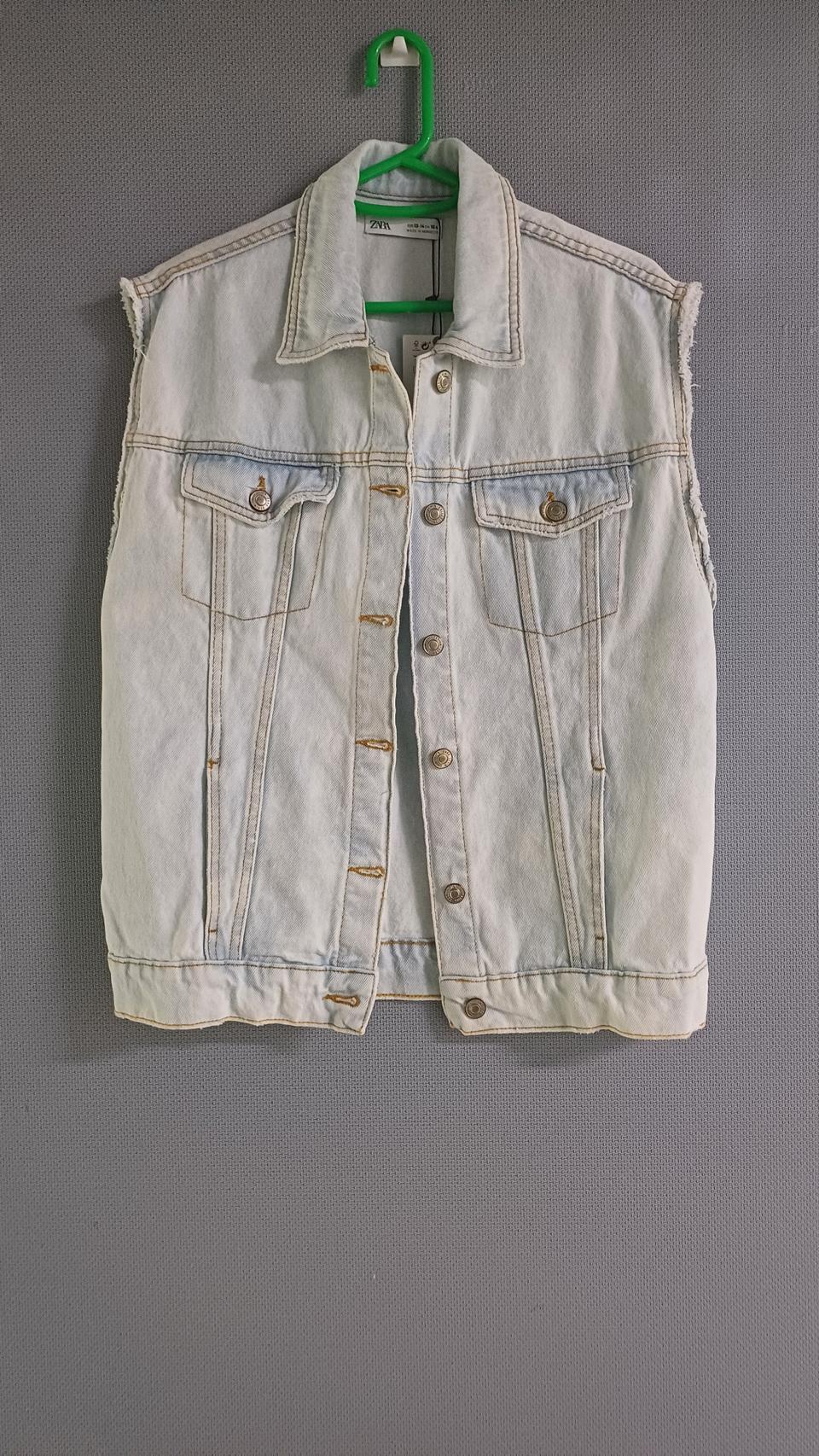 자라 데님 오버핏 조끼 새상품(44)