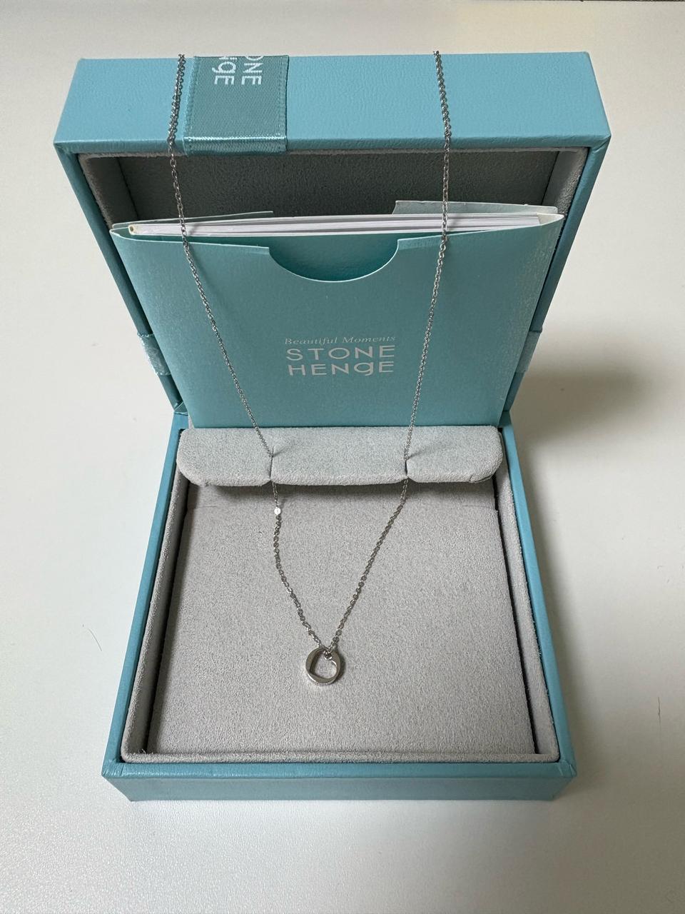 스톤헨지 14K 화이트골드 목걸이