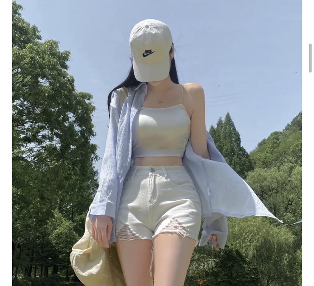 소라색 오버핏 셔츠