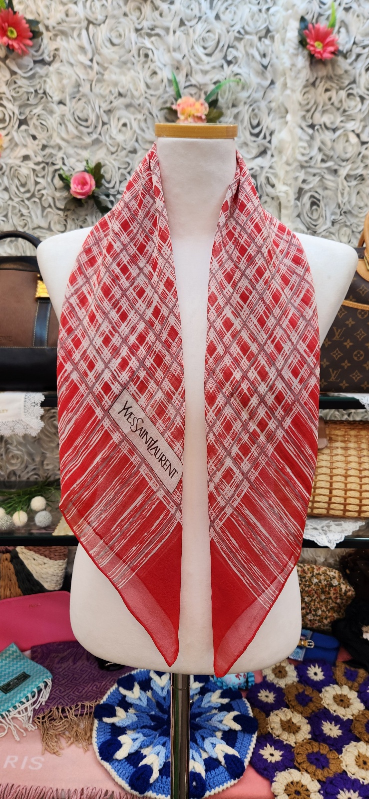 입생로랑 실크 100% 스카프