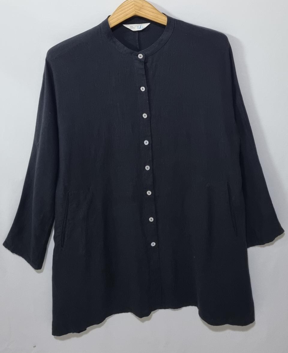 M (66) isae 이새 블랙 자켓스타일 롱 블라우스