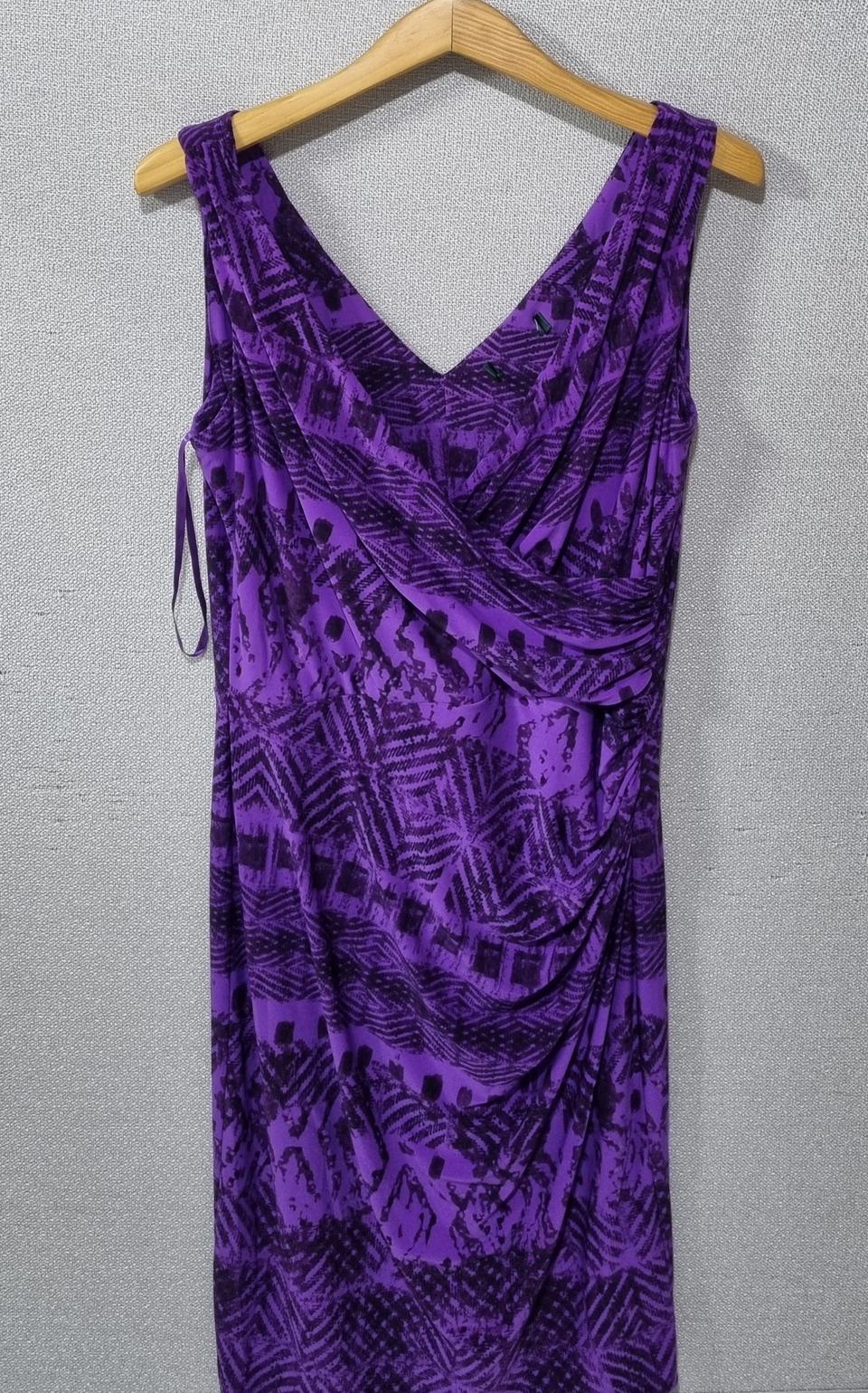 S (55) 랄프로렌 폴로 퍼플 민소매 원피스 