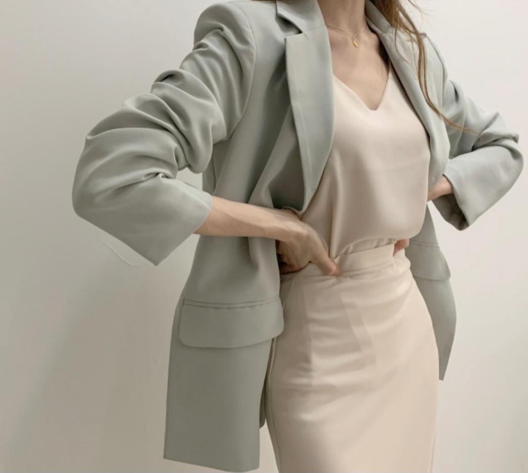 그레이 한방울 민트자켓