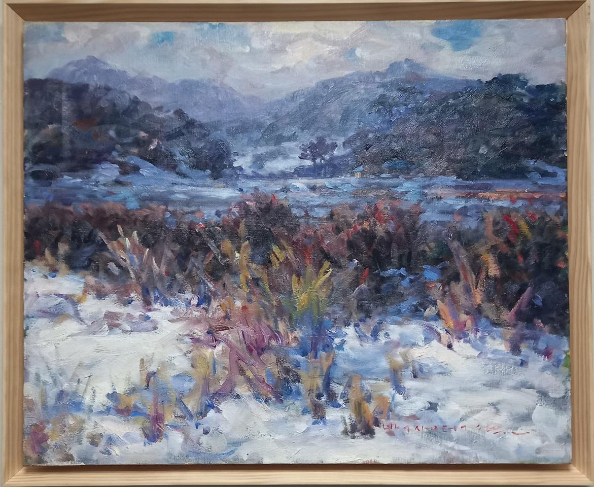 박상덕 화백-들녁의 겨울 (12호)/출품작/보증서