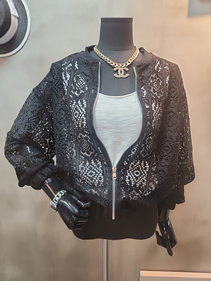 여성 시스루 펀칭점퍼