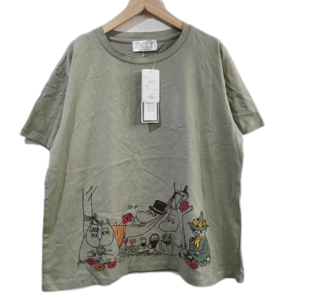 무민 Moomin 일본정품 감성 순면 여성 반팔 티셔츠