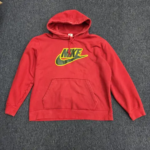 슈프림 x 나이키 레더 아플리케 후드 스웨트셔츠 레드 - 19FW