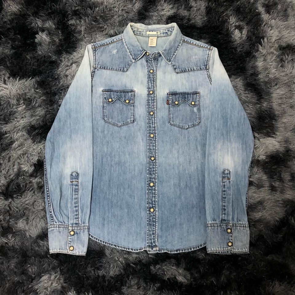 리바이스 웨스턴 멀티포켓 워싱 디스 데님셔츠