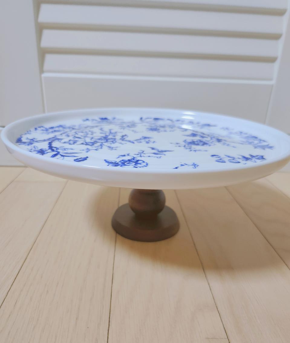 원목다리 지름25cm접시~ 새제품